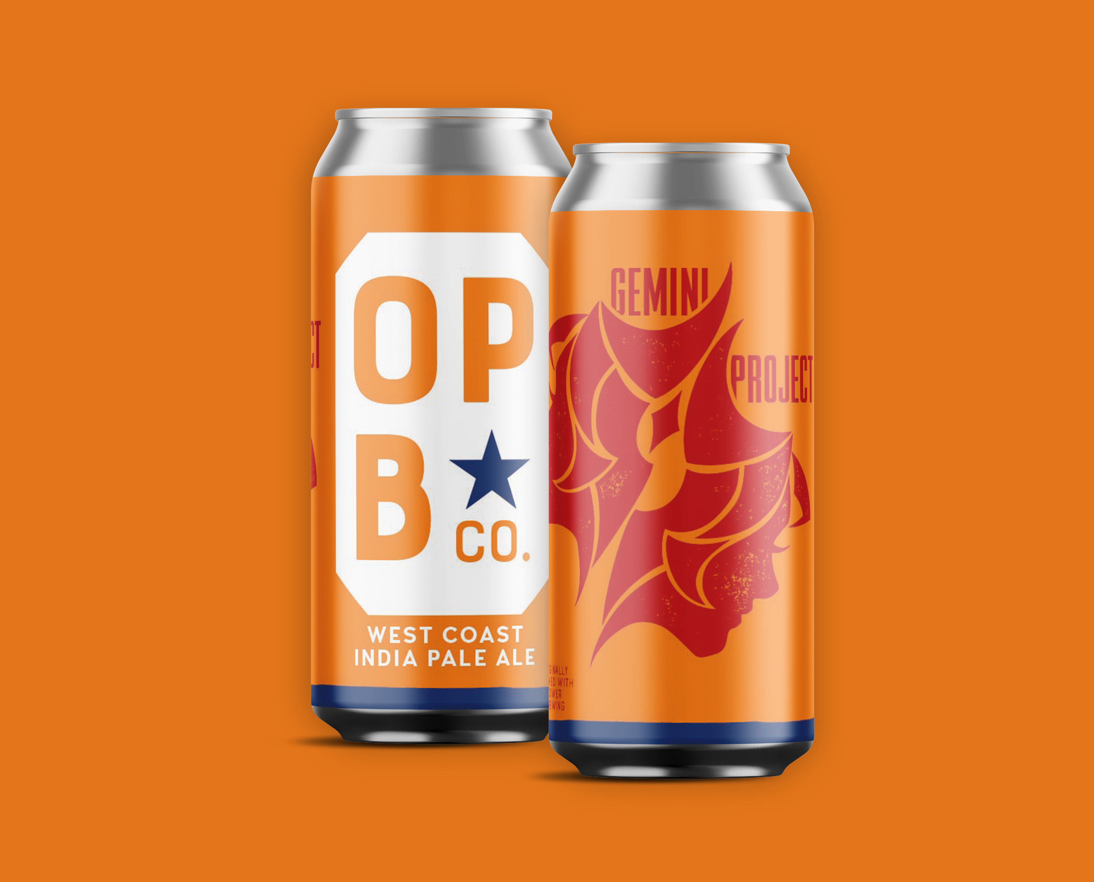 Digital rendering of Gemini project west coast IPA beer. 2 cans