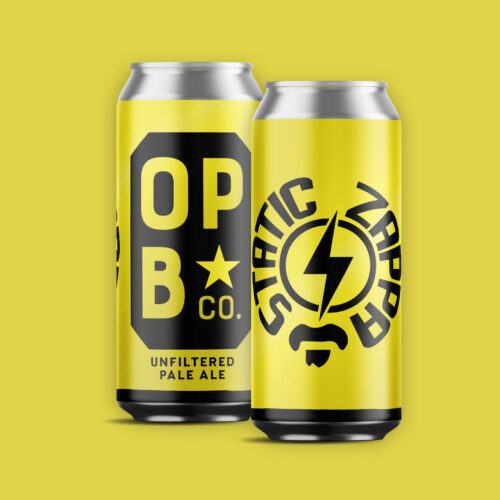 Digital rendering of Static Zappa unfiltered pale ale. 2 cans