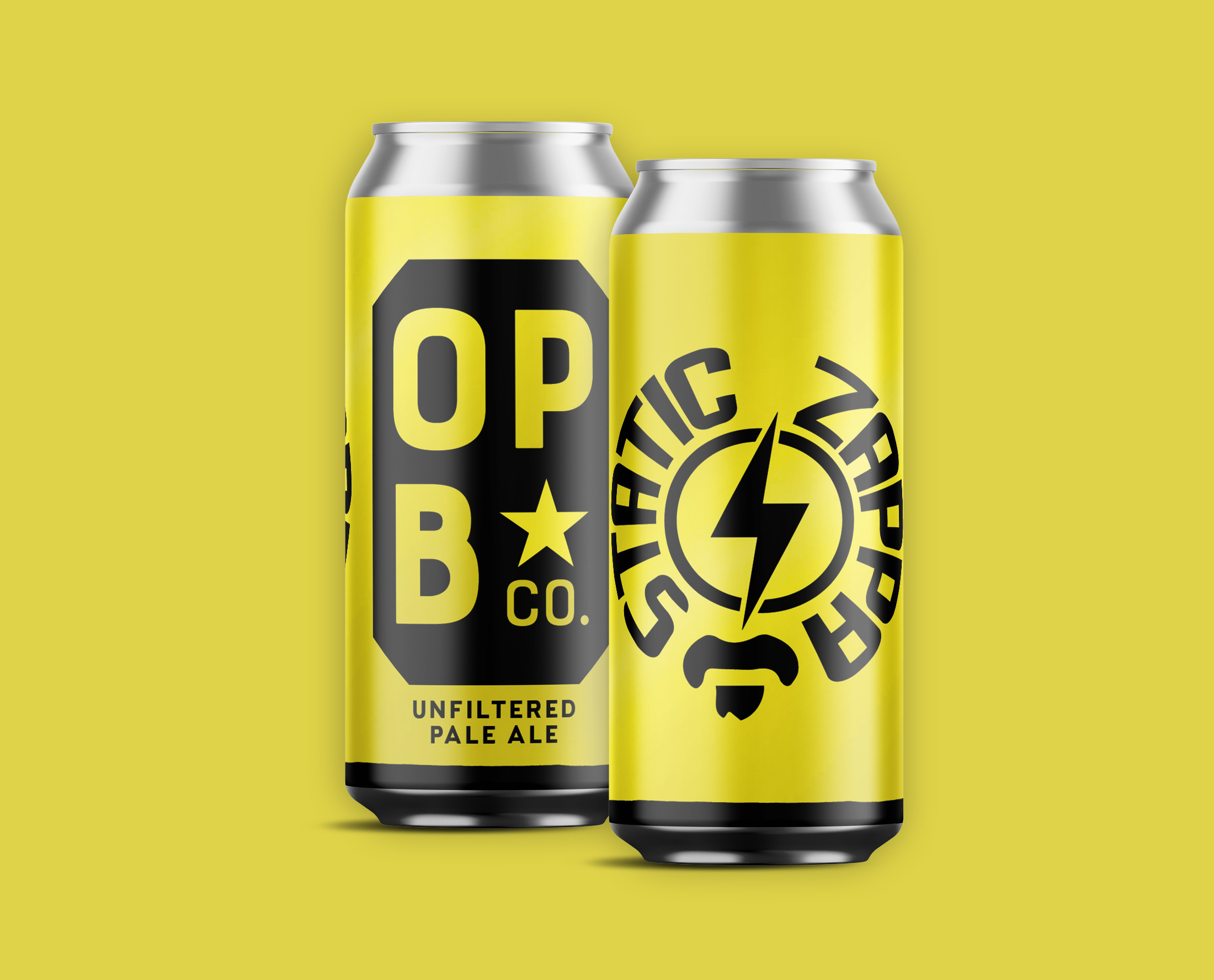 Digital rendering of Static Zappa unfiltered pale ale. 2 cans