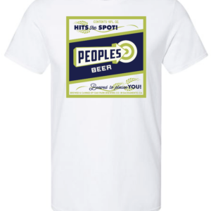 White T-shirt, peoples beer logo. Front side.