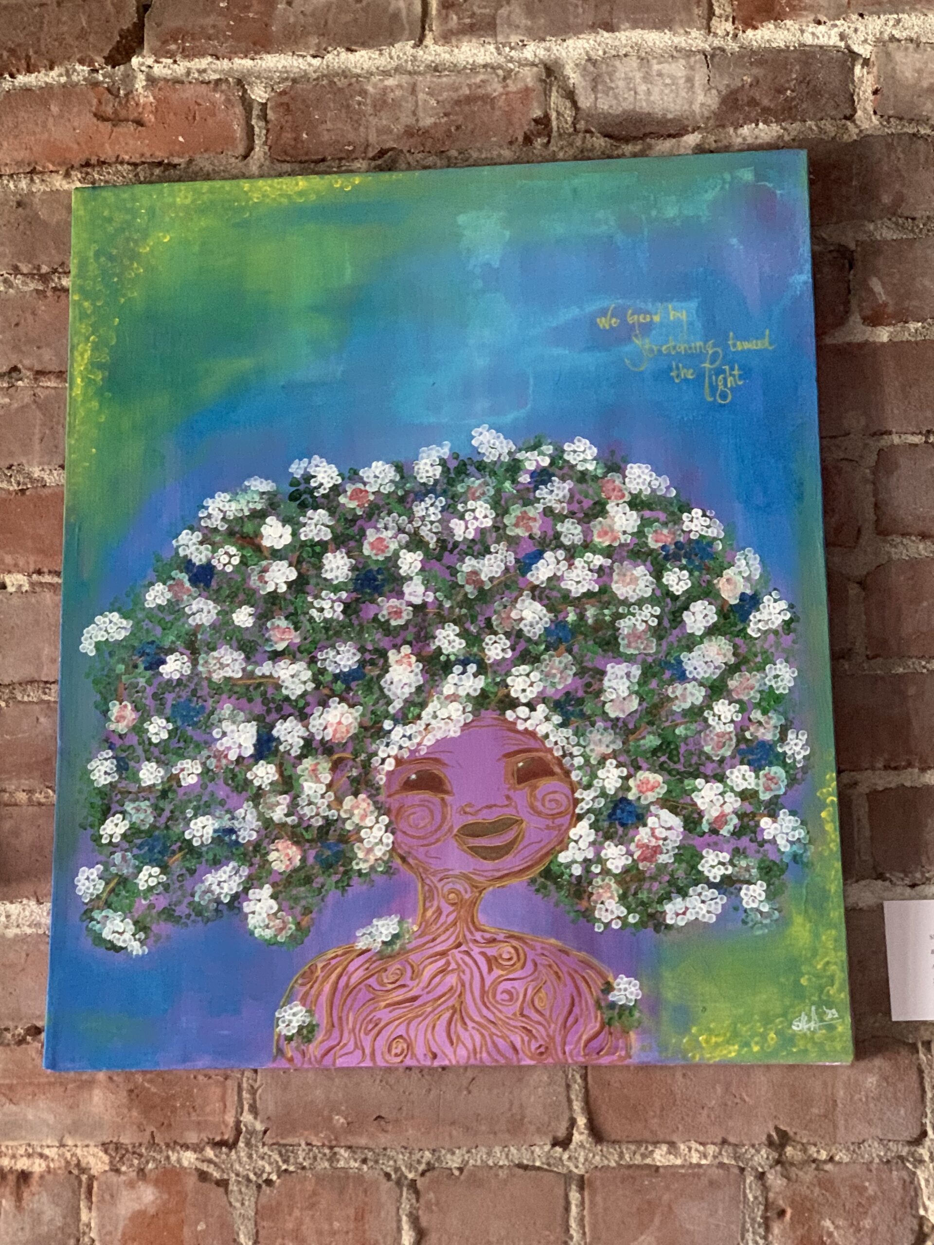 Woman with flower hair